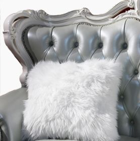 "Luxury Decorative" Faux Fur Pillow in White (18-in x 18-in)