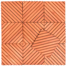 Dashiell 12-Diagonal Slat Eucalyptus Interlocking Deck Tile (Set of 10 Tiles)