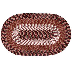 Alpine Stripe Collection (Color: Burgundy Stripe, size: 48" x 72" Oval)