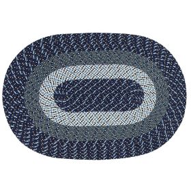 Country Stripe Collection (Color: Dark Blue Stripe, size: 20" x 30" Oval)