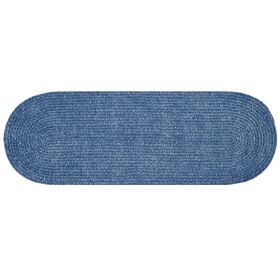 Chenille Solid Collection (Color: Smoke Blue, size: 24" x 72" Runner)