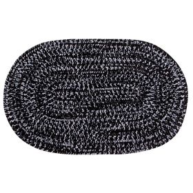 Chenille Tweed Collection (Color: Black/Gray, size: 30" x 50" Oval)