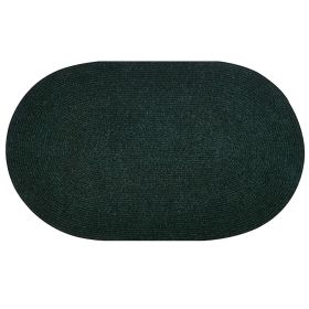 Chenille Solid Collection (Color: Emerald Green, size: 30" x 50" Oval)