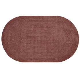 Chenille Solid Collection (Color: Mauve, size: 30" x 50" Oval)