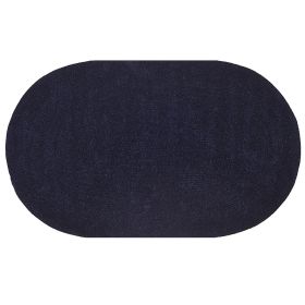 Chenille Solid Collection (Color: Navy, size: 30" x 50" Oval)