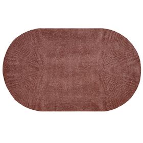Chenille Solid Collection (Color: Mauve, size: 60" x 96" Oval)