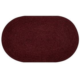 Chenille Solid Collection (Color: Burgundy, size: 96" x 120" Oval)