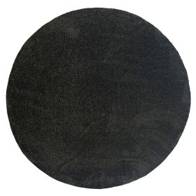 Chenille Solid Collection (Color: Black, size: 96" Round)