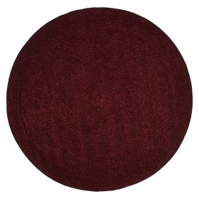Chenille Solid Collection (Color: Burgundy, size: 96" Round)