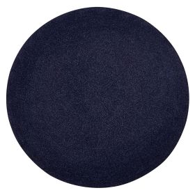 Chenille Solid Collection (Color: Navy, size: 96" Round)