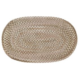 Ombre Chenille Collection (Color: Beige, size: 27" x 45" Oval)