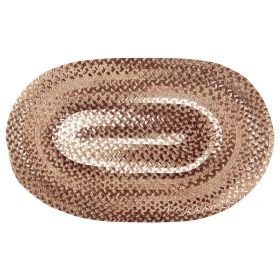Ombre Chenille Collection (Color: Brown, size: 27" x 45" Oval)
