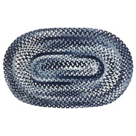 Ombre Chenille Collection (Color: Blue, size: 96" x 120" Oval)