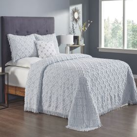 Charleston Collection (Color: Blue, size: Queen Bedspread Set)