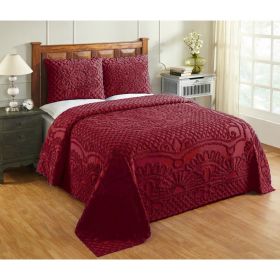 Trevor Collection (Color: Burgundy, size: Queen Bedspread Set)