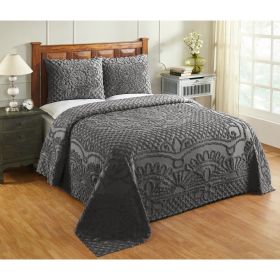 Trevor Collection (Color: Gray, size: Queen Bedspread Set)