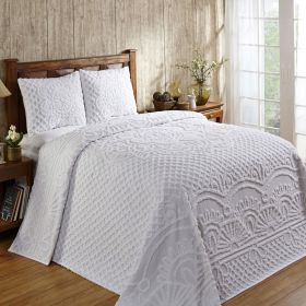 Trevor Collection (Color: White, size: Queen Bedspread Set)