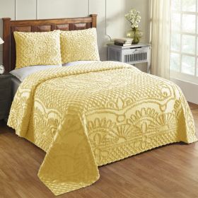 Trevor Collection (Color: Yellow, size: Queen Bedspread Set)