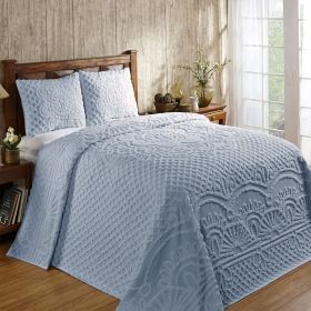 Trevor Collection (Color: Blue, size: Twin Bedspread Set)