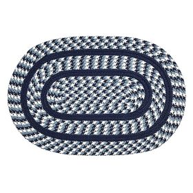 Cottage Collection (Color: Navy/Ivory, size: 24" x 40" Oval)