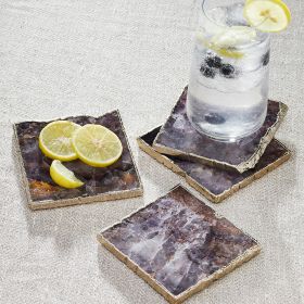 Agate Collection (Color: Amethyst, size: 4" x 4" (Set of 4))